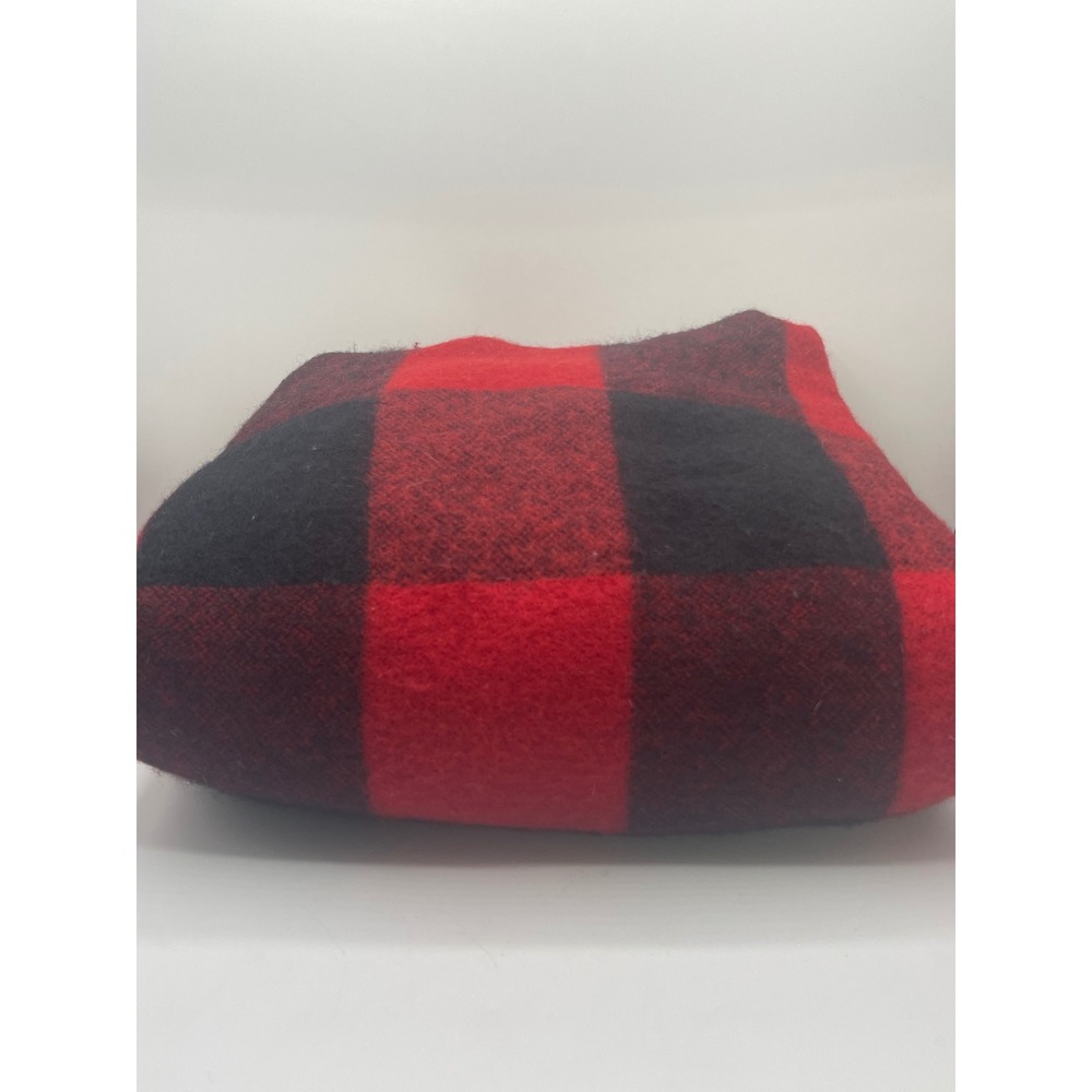 Vintage Marlboro Country Store Buffalo Plaid Wool Blanket Made in USA Red Black
